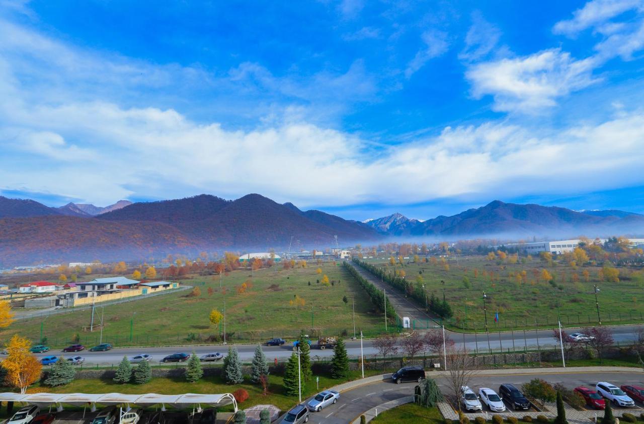 Gabala Garden Hotel Eksteriør billede View of the airport from the north